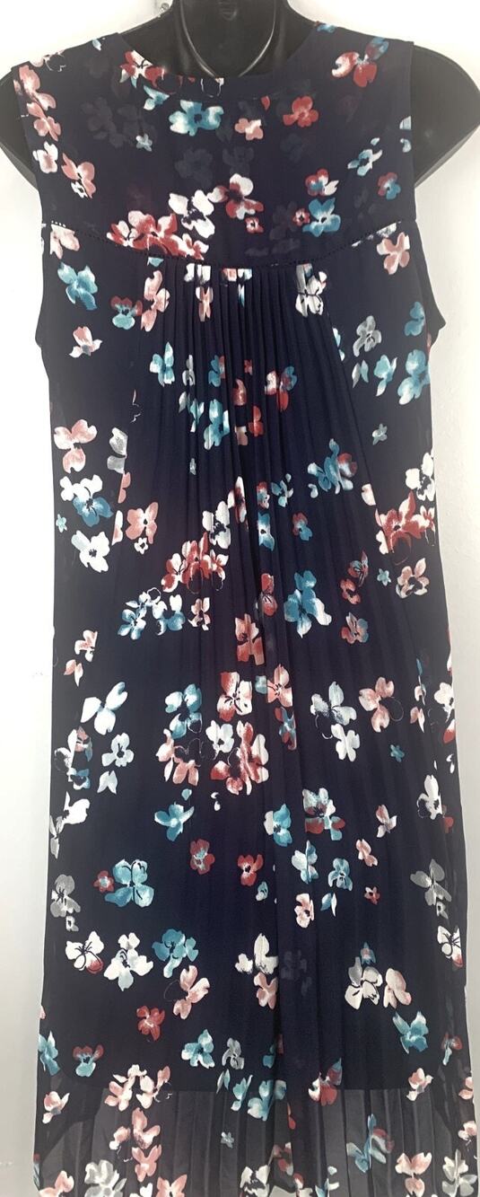 Anthropologie DR2 Daniel Rain Women’s Dress Sleeveless Navy Pink Floral Small